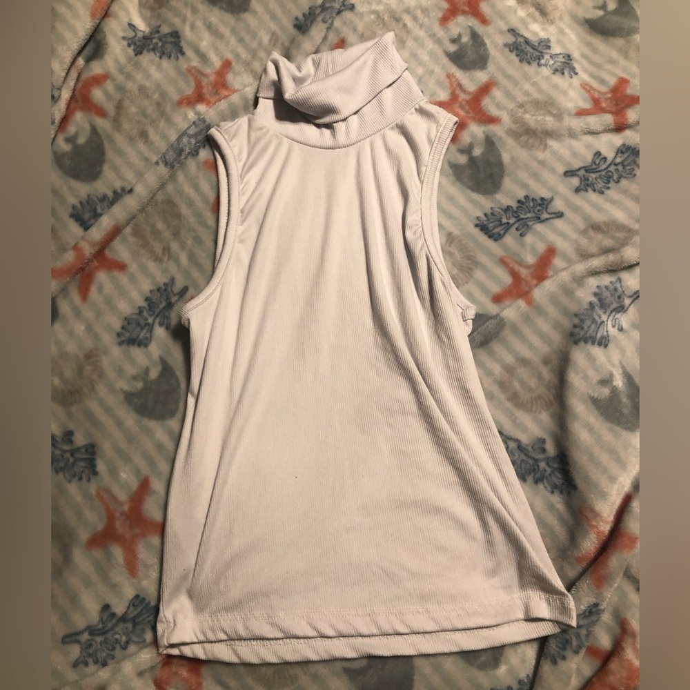 white turtleneck tanktop